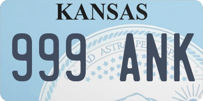 KS license plate 999ANK