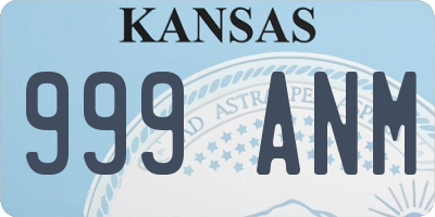 KS license plate 999ANM