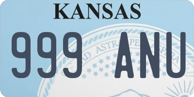 KS license plate 999ANU