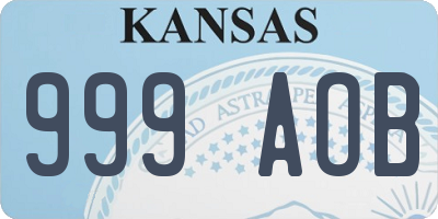 KS license plate 999AOB