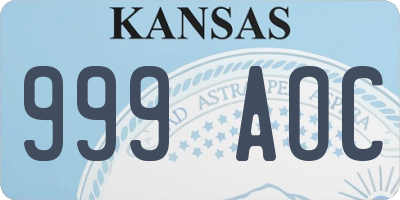 KS license plate 999AOC