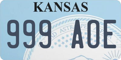 KS license plate 999AOE