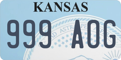 KS license plate 999AOG