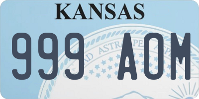 KS license plate 999AOM