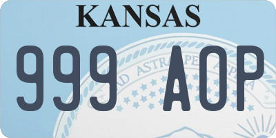 KS license plate 999AOP