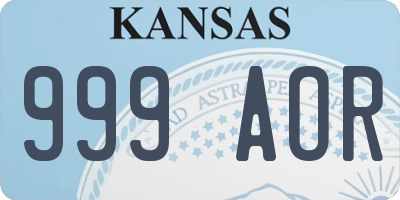 KS license plate 999AOR