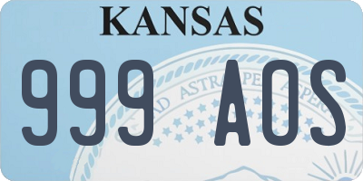 KS license plate 999AOS