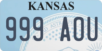 KS license plate 999AOU