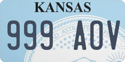 KS license plate 999AOV