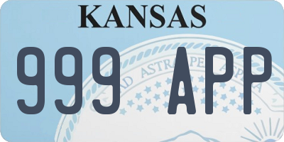 KS license plate 999APP