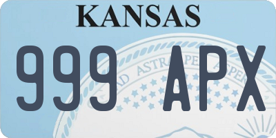 KS license plate 999APX