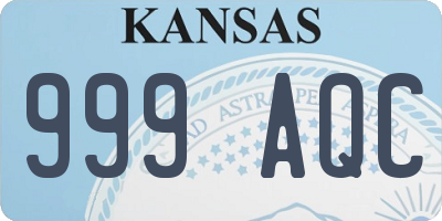 KS license plate 999AQC
