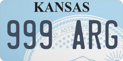 KS license plate 999ARG