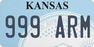 KS license plate 999ARM