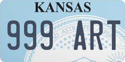 KS license plate 999ART