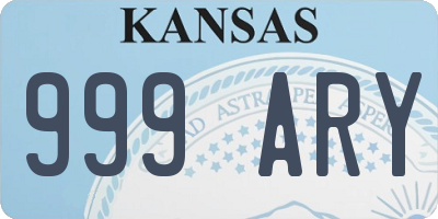 KS license plate 999ARY
