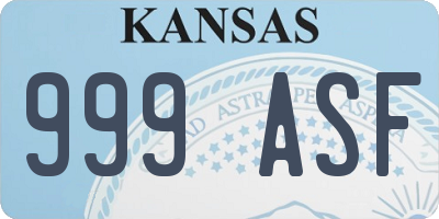 KS license plate 999ASF