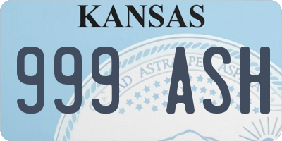 KS license plate 999ASH