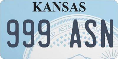 KS license plate 999ASN