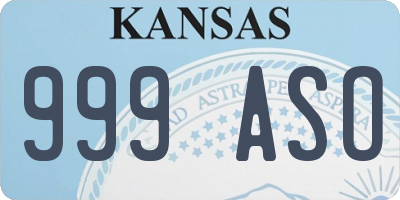 KS license plate 999ASO