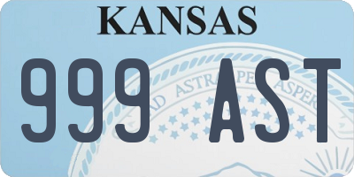 KS license plate 999AST