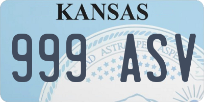 KS license plate 999ASV