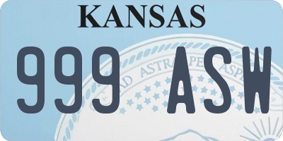 KS license plate 999ASW
