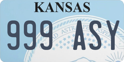 KS license plate 999ASY