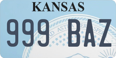 KS license plate 999BAZ