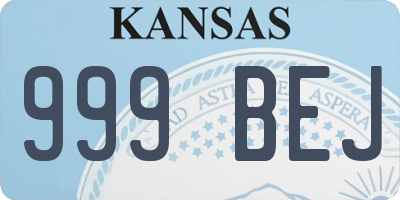 KS license plate 999BEJ