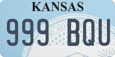 KS license plate 999BQU