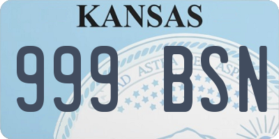 KS license plate 999BSN