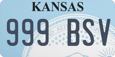 KS license plate 999BSV