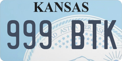 KS license plate 999BTK