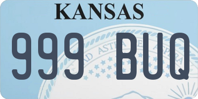 KS license plate 999BUQ