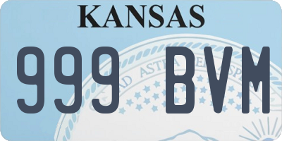 KS license plate 999BVM