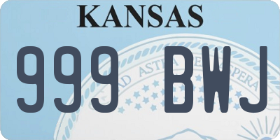 KS license plate 999BWJ