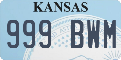 KS license plate 999BWM