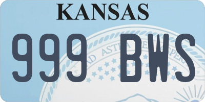 KS license plate 999BWS