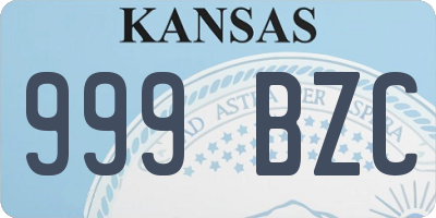 KS license plate 999BZC