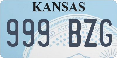 KS license plate 999BZG