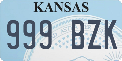 KS license plate 999BZK