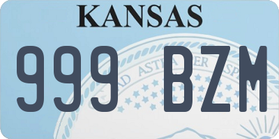 KS license plate 999BZM