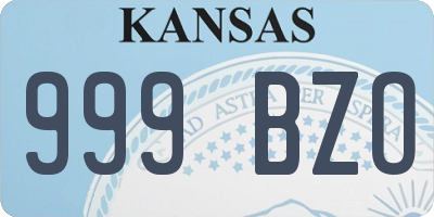 KS license plate 999BZO