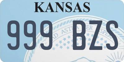 KS license plate 999BZS