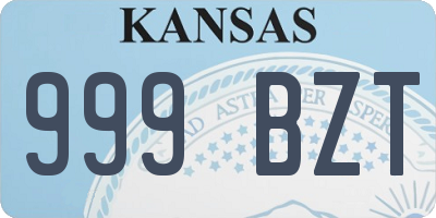 KS license plate 999BZT