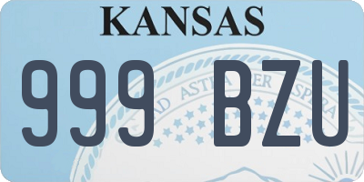KS license plate 999BZU