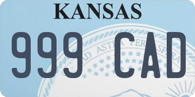 KS license plate 999CAD
