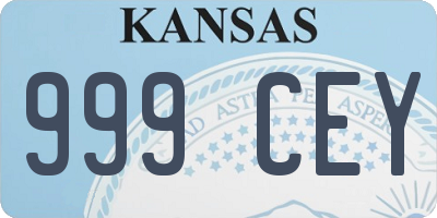 KS license plate 999CEY