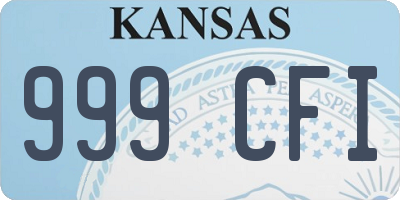 KS license plate 999CFI